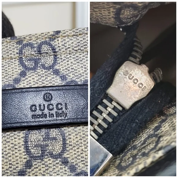 GUCCI GG Plus Monogram Medium Flat Messenger Bag Navy - Picture 11 of 13